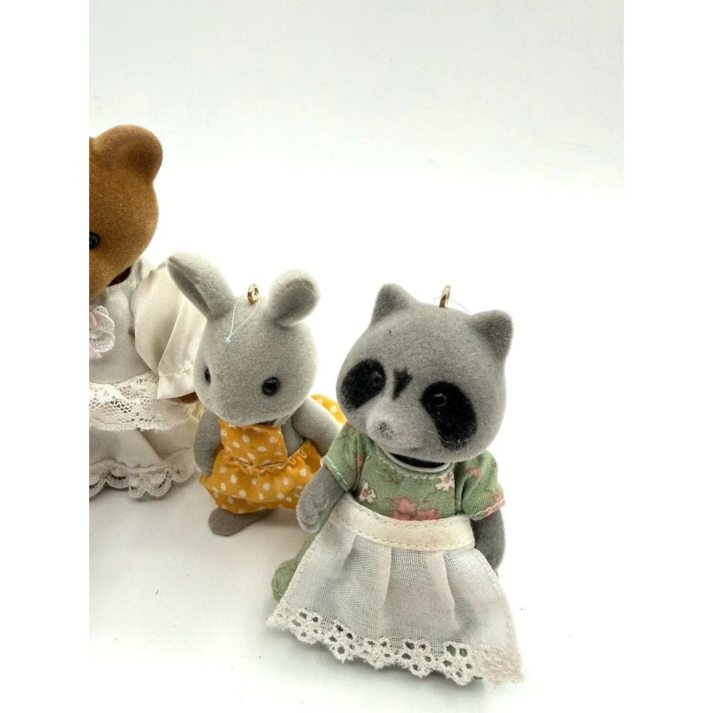 Vintage Sylvanian Families Calico‎ Critters Smocked Rare Handmade Ornaments